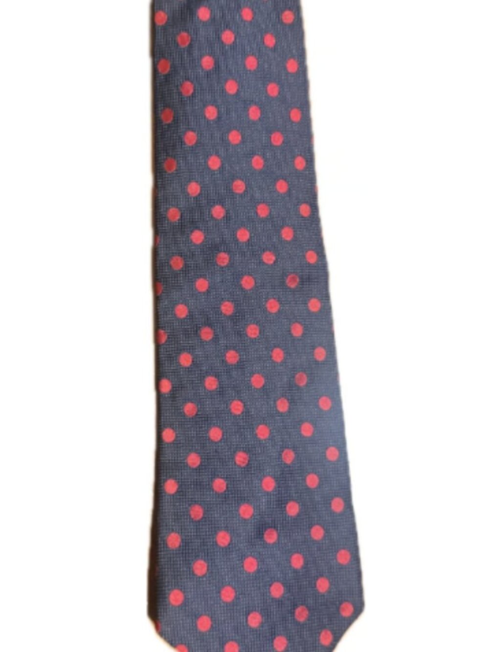 Vintage Mark Pendleton 100% silk men's neck tie black with red polka dots